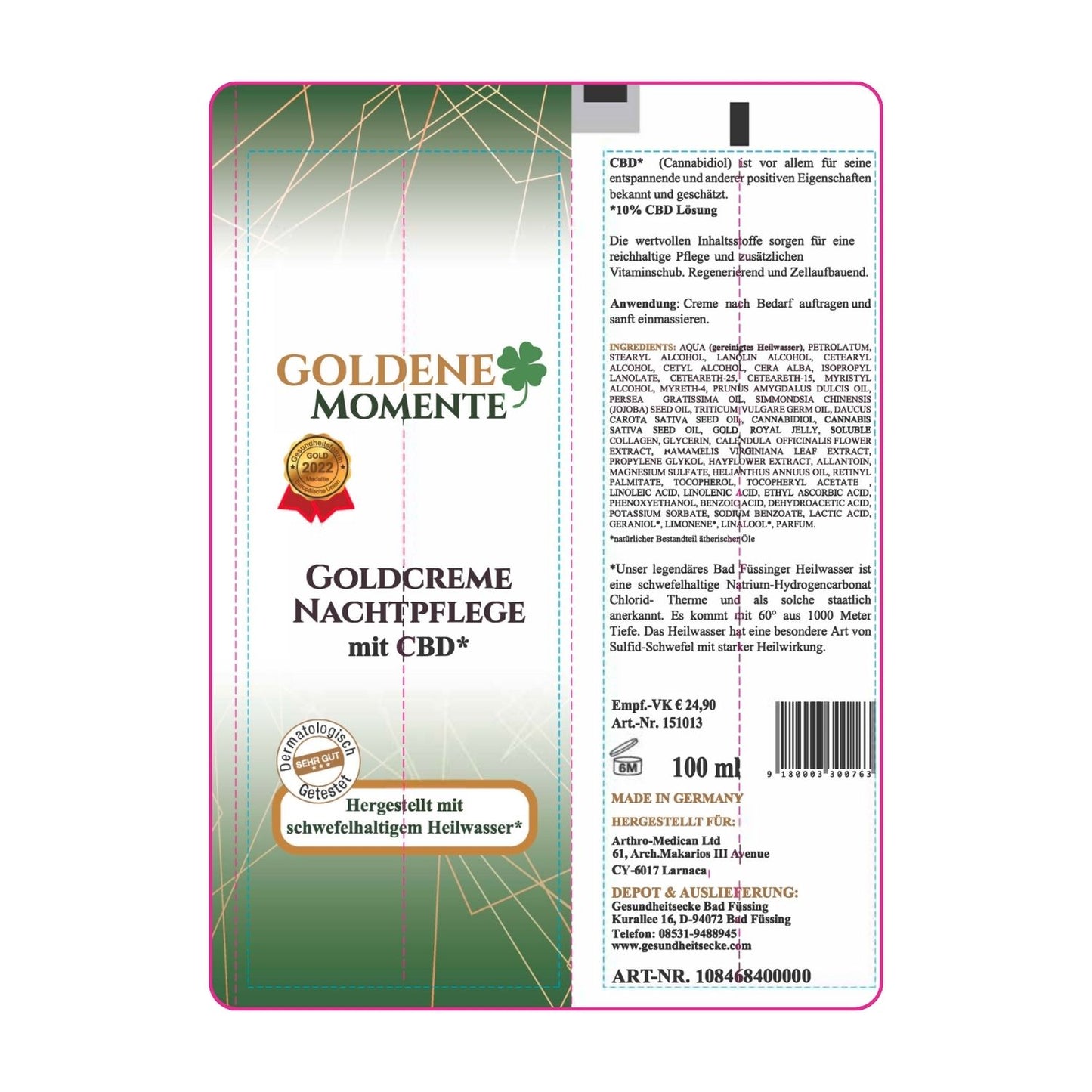 Goldcreme Nachtpflege