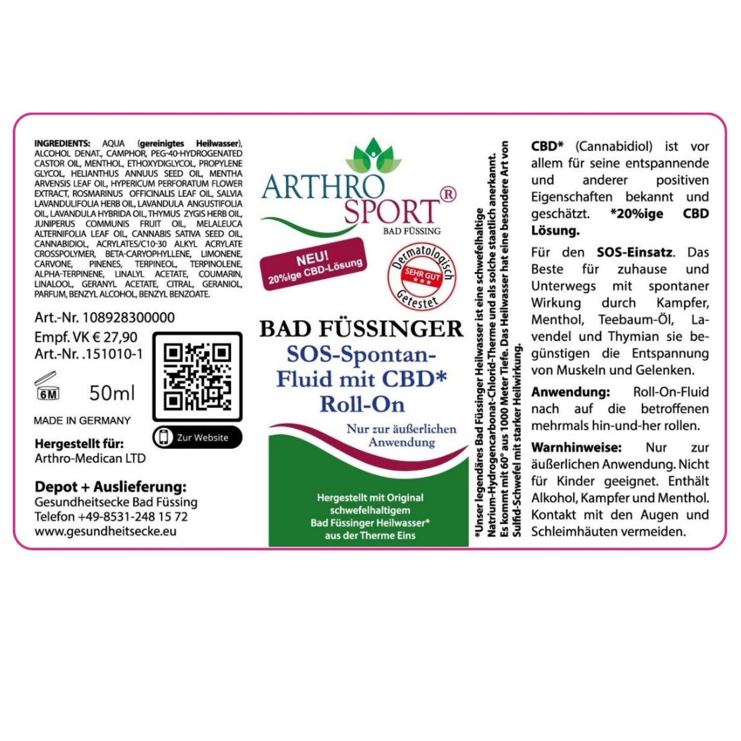 SOS-SPONTAN-FLUID Roll-On - Schmerzbefreiende Soforthilfe