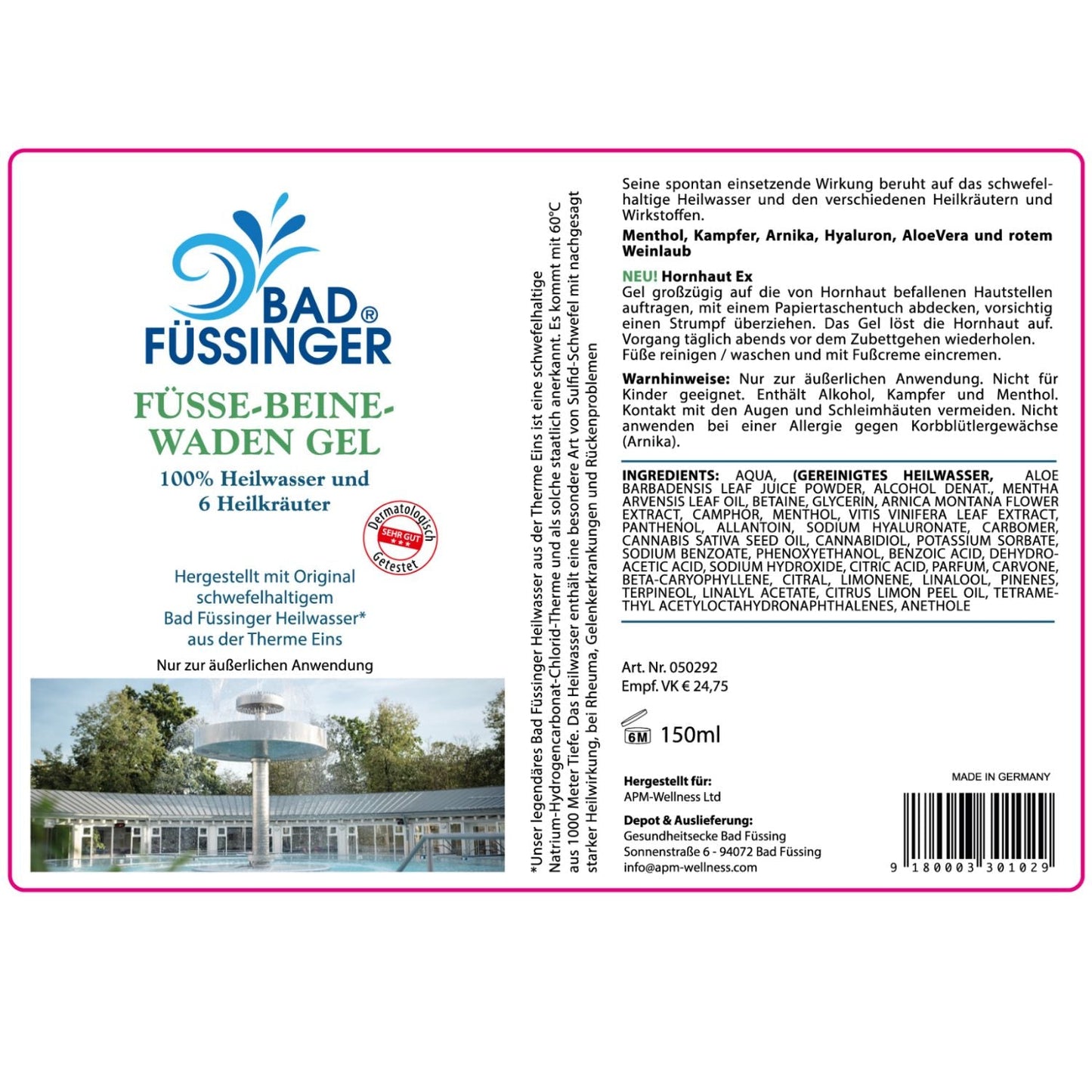 Bad Füssinger Füße, Beine, Waden-Gel